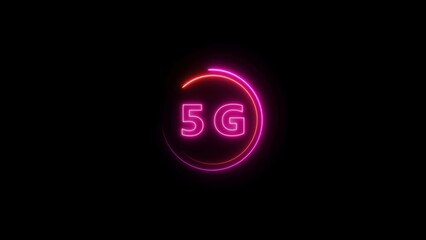 Abstract neon super fast speed network icon illustration.