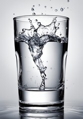 Water splashes in a glass