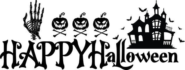 Fototapeta premium Happy Halloween Card PNG