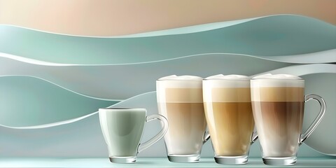 Coffee cups on pastel background with copy space - High-resolution stock photo. Concept Coffee Cups, Pastel Background, Copy Space, High-Resolution, Stock Photo