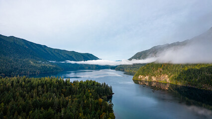 lake and mountains