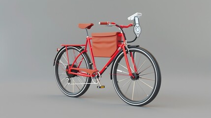 Naklejka premium Digital Drawing of a Delivery Bicycle Equipped with a GPS Tracker for Route Optimization