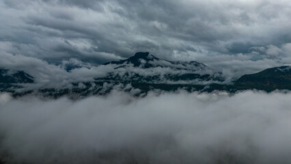 clouds over the mountains