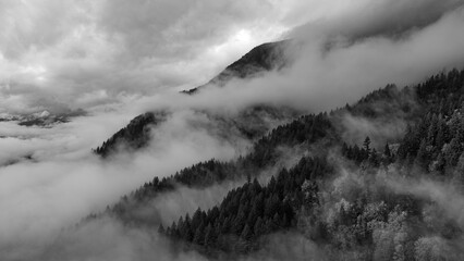 clouds over the mountains