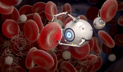Nano robot and blood cell