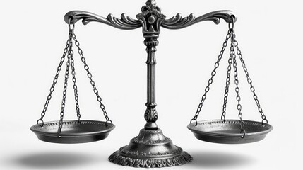 The scales of justice balanced perfectly, symbolizing a fair and impartial legal system