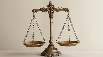 The scales of justice balanced perfectly, symbolizing a fair and impartial legal system