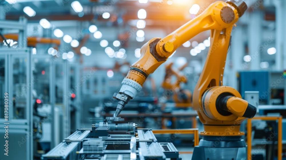 Poster robotic arm in automated factory