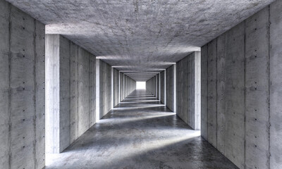 Concrete perspective: modern architectural tunnel