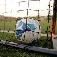 soccer ball in goal