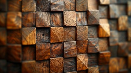 Wooden Geometric Textured Wall for Interior Design and Decoration