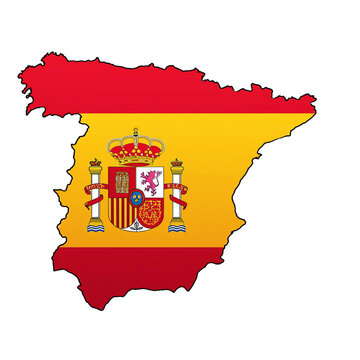 Spanish map with flag inside