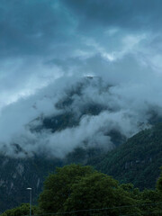 storm clouds over the mountains