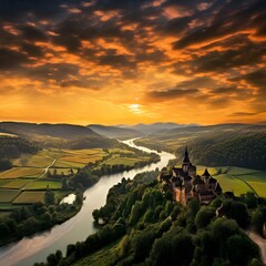 europa, paesaggio, tramonto, mondo, bellissimo, sole