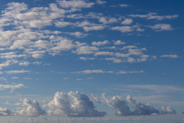 Beautiful Blue Sky, Clouds sky scape for photographic backkground or sky replacement. Atlantic Ocean
