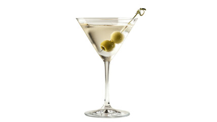 Elegant cocktail with an olive. Image in PNG, photo without background