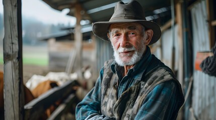 Senior farmer in a field 