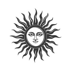 silhouette logo or symmbol of sun black color only