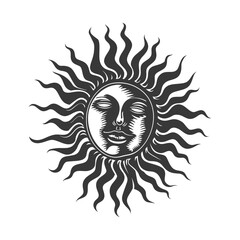 Obraz premium silhouette logo or symmbol of sun black color only
