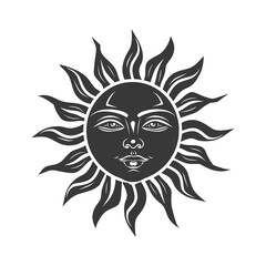 silhouette logo or symmbol of sun black color only