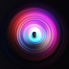 Colorful radial motion effect. Abstract rounded background. Color curves and sphere. Multi color gradient rings and circles wallpaper. Colored texture backdrop and banner.
