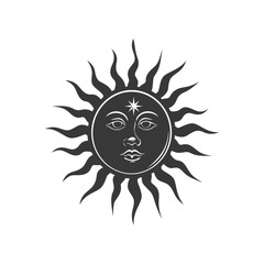 silhouette logo or symmbol of sun black color only