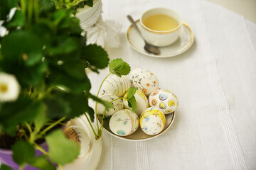 Easter Holiday Religious celebration hand-painted eggs