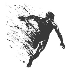 silhouette swimmer athlete in action black color only