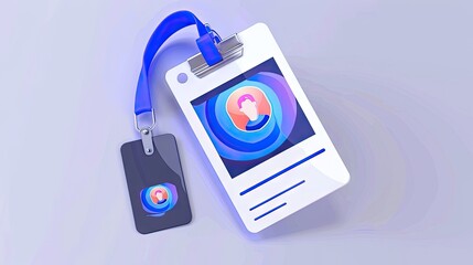 Azure Identity: Portrait Embossed on a Blue ID Tag