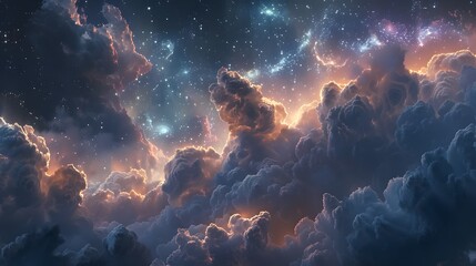 Night sky with clouds/nebula