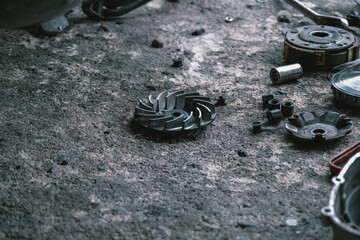 The motorcycle belt is damaged.	