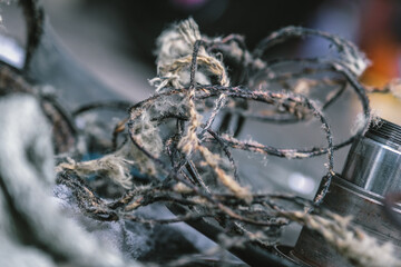 The motorcycle belt is damaged.	