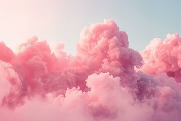 A plane flying above pink clouds in the sky