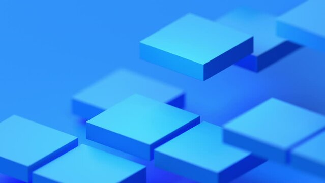 Abstract animation, blue background design, 4k seamless looped video, 3d render