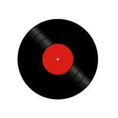 Realistic vinyl record. Vector, record for gramophone. Classic vinyl record for music. Editable isolated object
