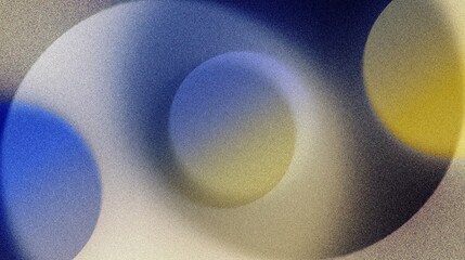 Abstract blue backdrop with glowing circles. grainy noise texture, grungy rough. banner design