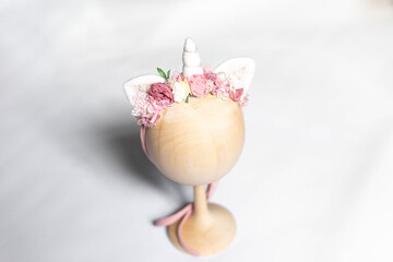 wreath on the head. headband with ears for a child. head adornment. Flower hoop. hair ornament