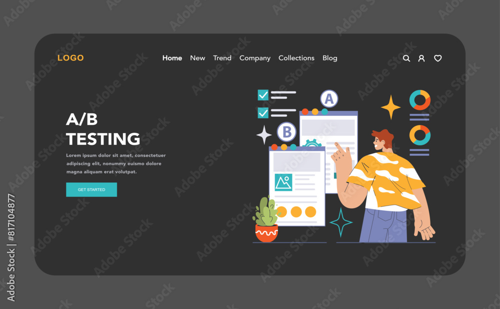 Poster marketer demonstrates a b testing on dual web layouts