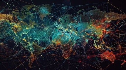 Intricate Global Drug Distribution Network Illustrated on World Map