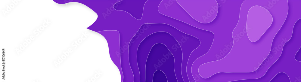 Poster purple abstract papercut design background with overlap layer, 3d papercut background. paper cut bac