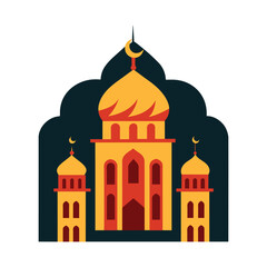 Mosque Vector Eid Mubarak Mosque