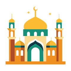 Mosque Vector Eid Mubarak Mosque