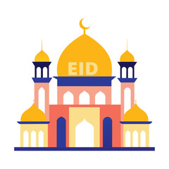 Mosque Vector Eid Mubarak Mosque