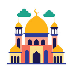 Fototapeta premium Mosque Vector Eid Mubarak Mosque