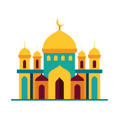 Mosque Vector Eid Mubarak Mosque