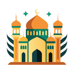 Mosque Vector Eid Mubarak Mosque