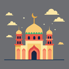 Mosque Vector Eid Mubarak Mosque