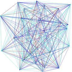 An abstract isolated futuristic node network connection design element.