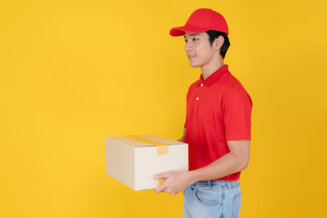 Delivery service professional holding a package