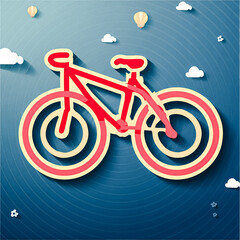 Fototapeta premium Bicycle illustration with abstract background